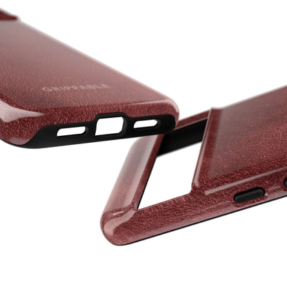 Suede Effect Maroon Tough Mobile Phone Case