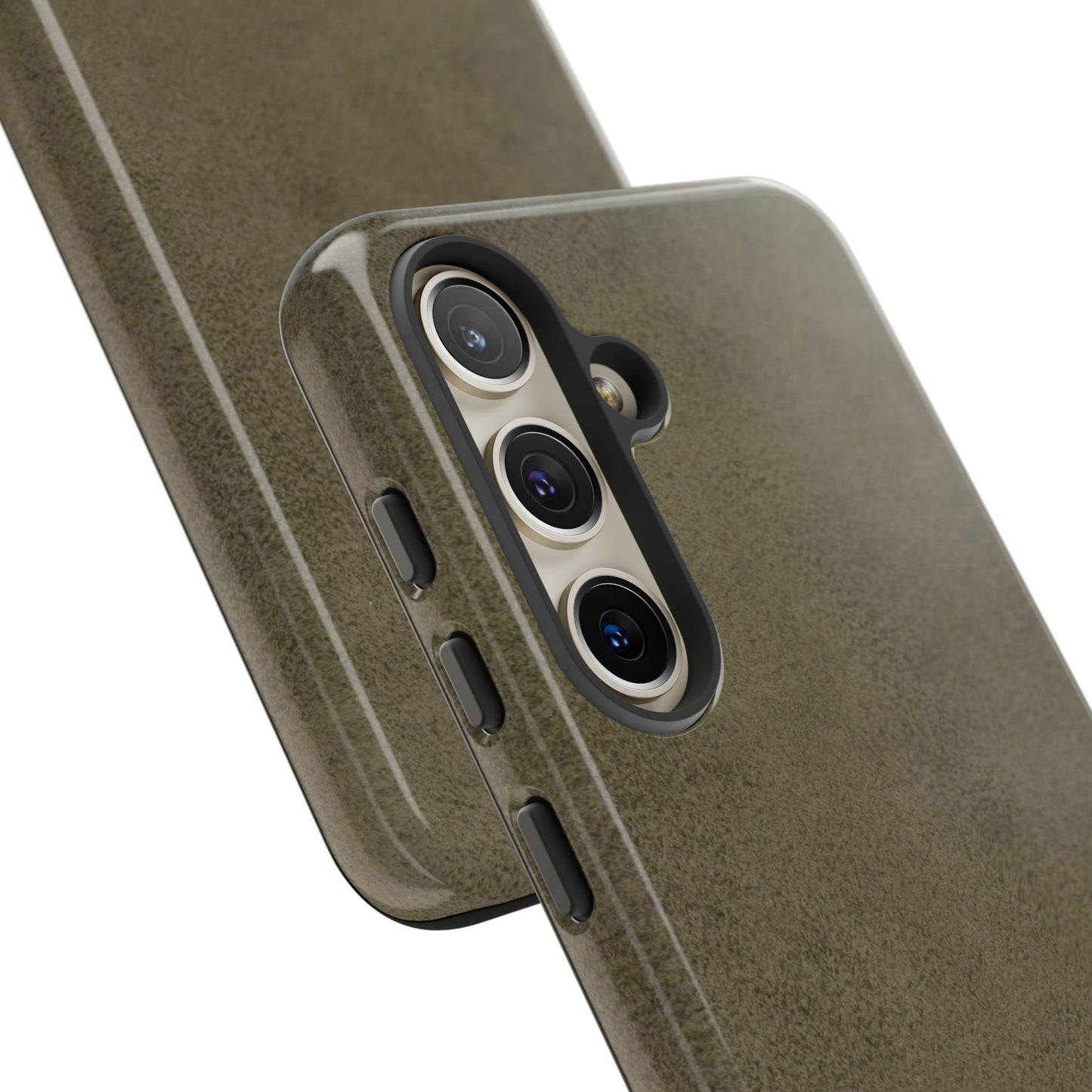 Suede Effect Khaki Tough Mobile Phone Case