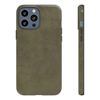 Suede Effect Khaki Tough Mobile Phone Case