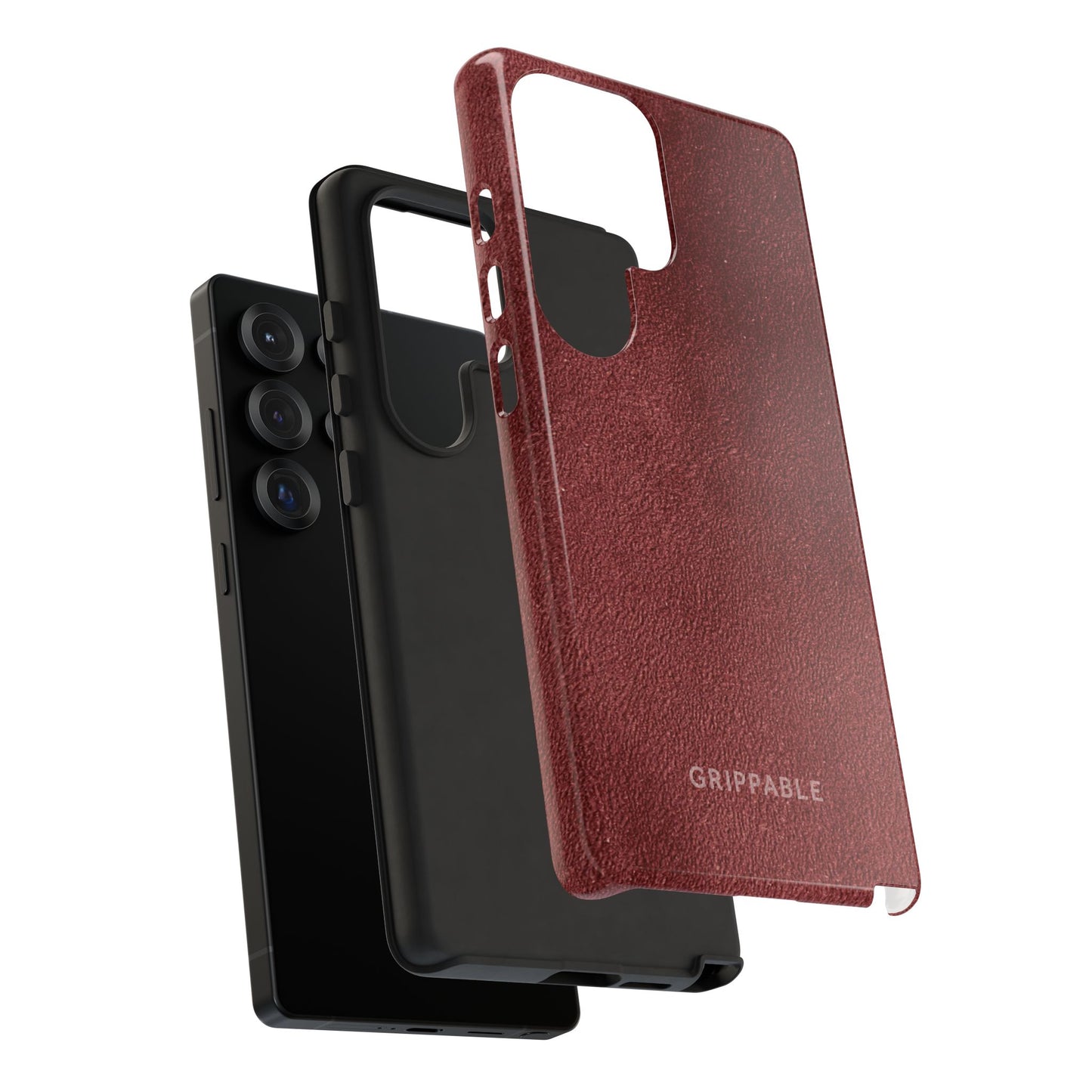Suede Effect Maroon Tough Mobile Phone Case