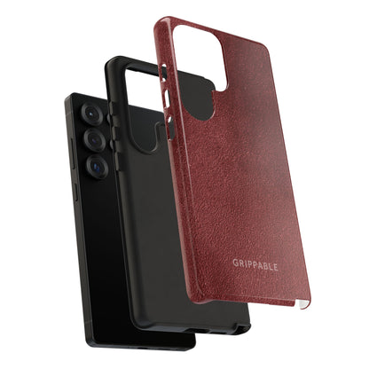 Suede Effect Maroon Tough Mobile Phone Case