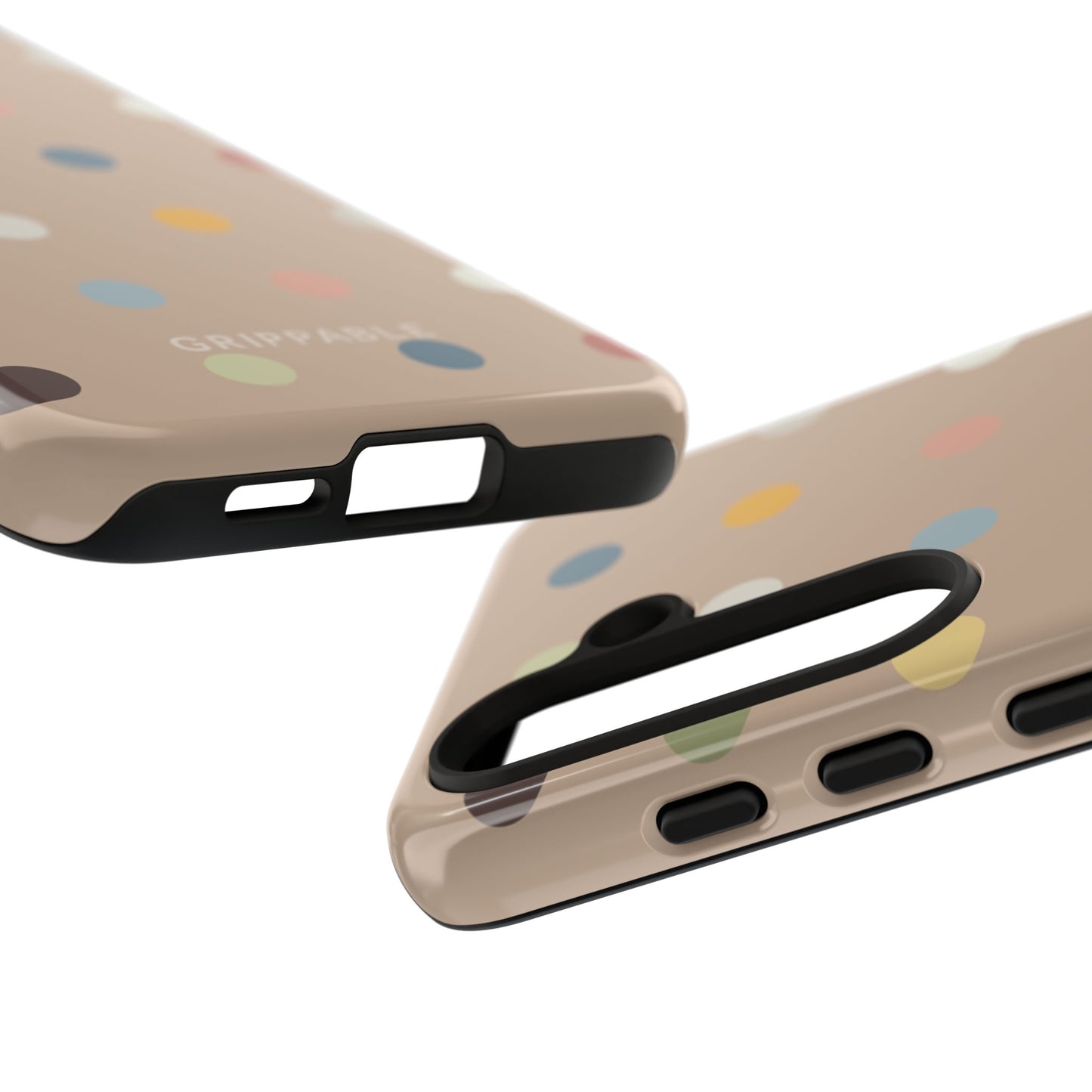 Polka Beige Tough Mobile Phone Case