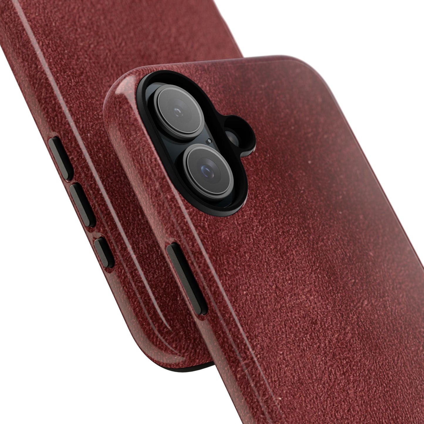 Suede Effect Maroon Tough Mobile Phone Case