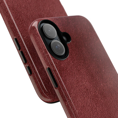 Suede Effect Maroon Tough Mobile Phone Case