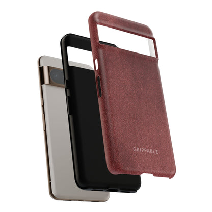 Suede Effect Maroon Tough Mobile Phone Case