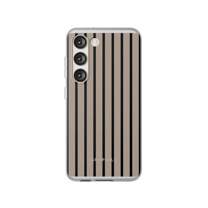 Biscuit Pinstripe Clear Mobile Phone Case