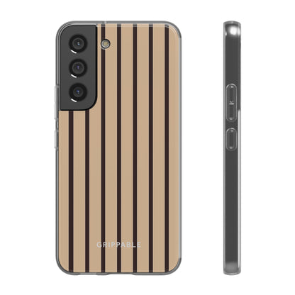Mocha Pinstripe Clear Mobile Phone Case