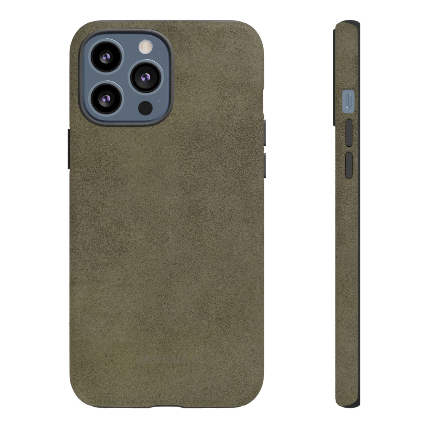 Suede Effect Khaki Tough Mobile Phone Case