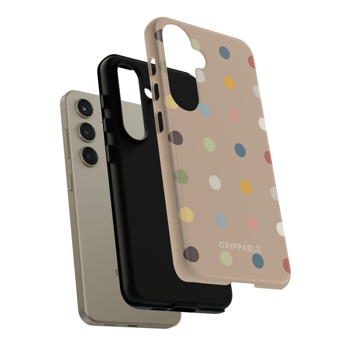 Polka Beige Tough Mobile Phone Case