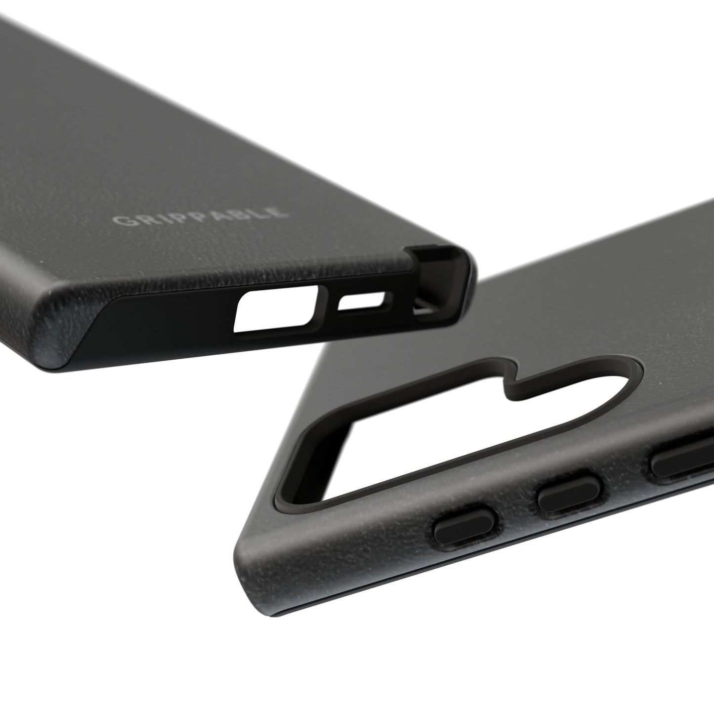 Suede Effect Black Tough Mobile Phone Case