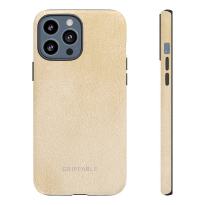 Suede Effect Ecru Tough Mobile Phone Case