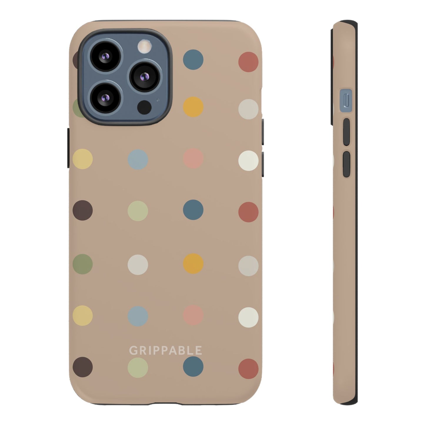 Polka Beige Tough Mobile Phone Case