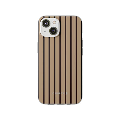 Mocha Pinstripe Clear Mobile Phone Case
