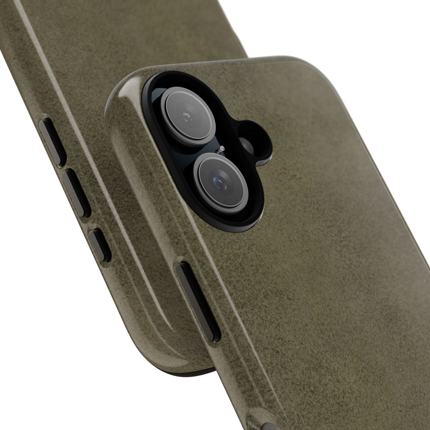 Suede Effect Khaki Tough Mobile Phone Case