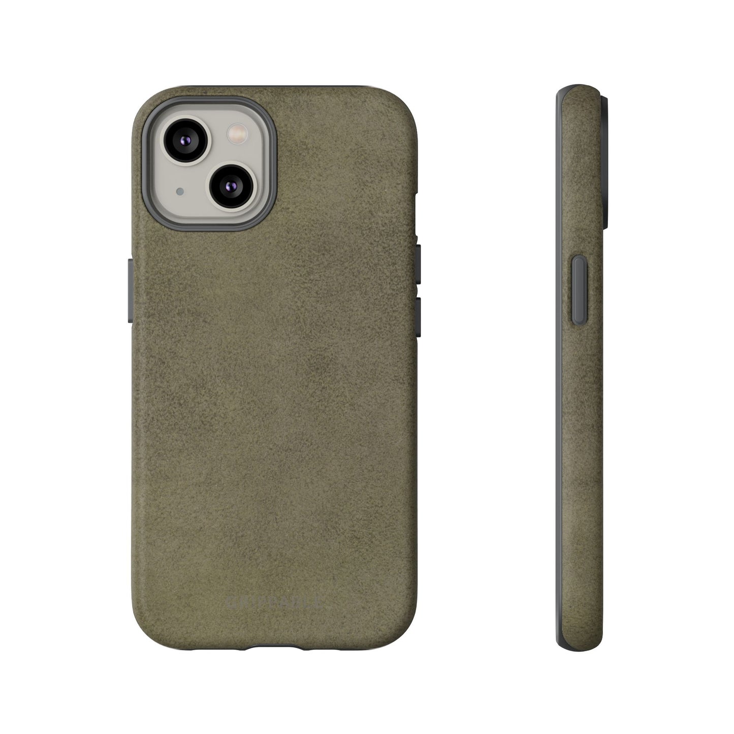 Suede Effect Khaki Tough Mobile Phone Case