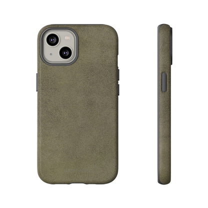 Suede Effect Khaki Tough Mobile Phone Case
