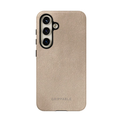Suede Effect Beige Tough Mobile Phone Case