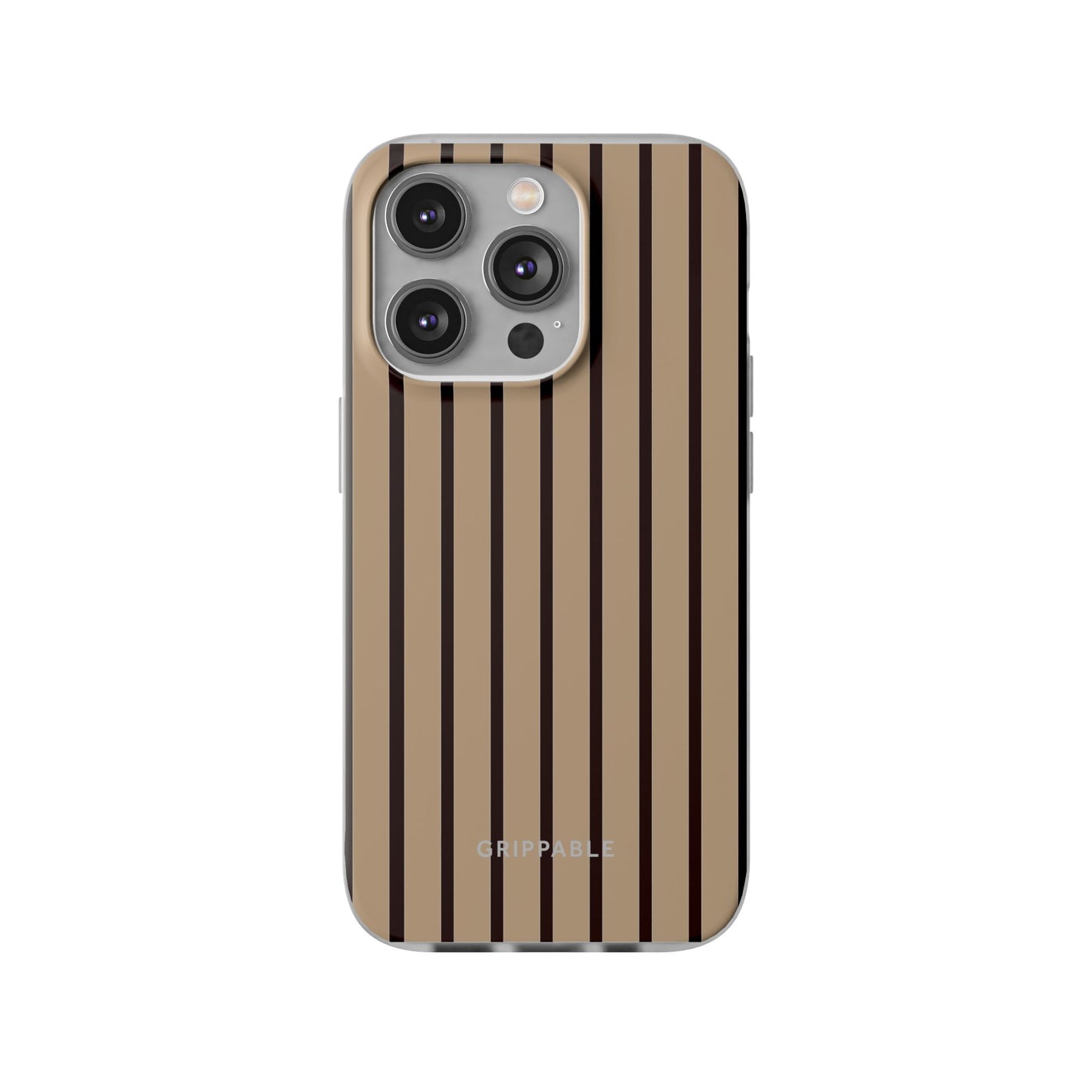 Mocha Pinstripe Clear Mobile Phone Case