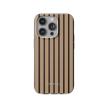 Mocha Pinstripe Clear Mobile Phone Case