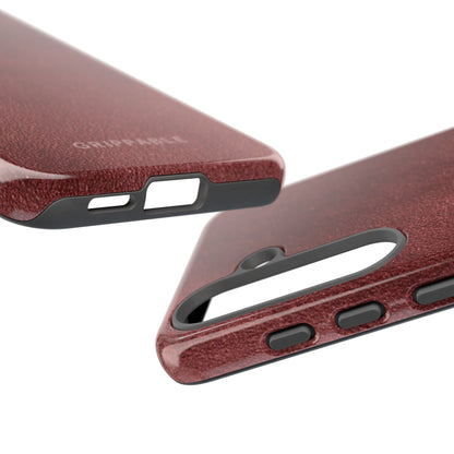 Suede Effect Maroon Tough Mobile Phone Case