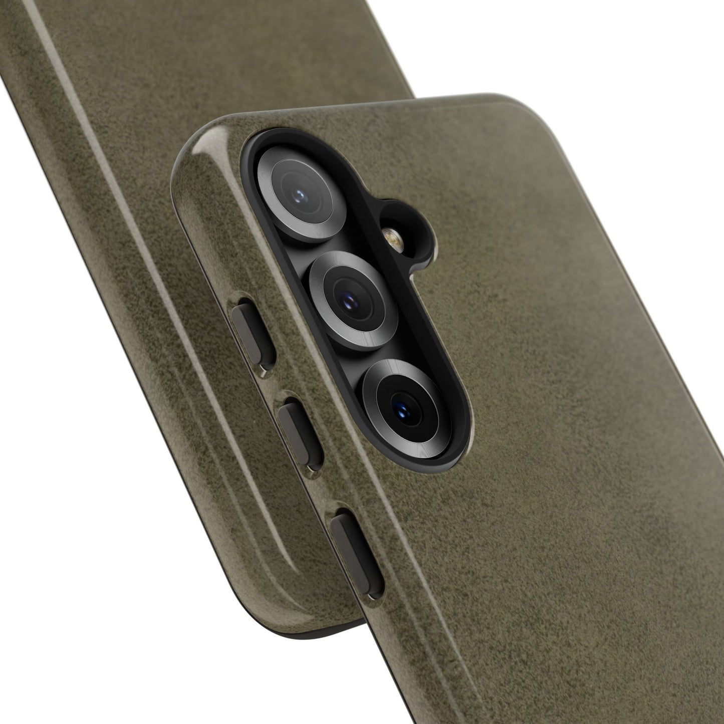 Suede Effect Khaki Tough Mobile Phone Case