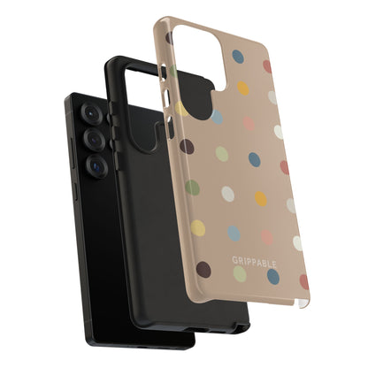 Polka Beige Tough Mobile Phone Case