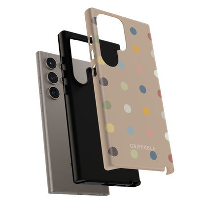 Polka Beige Tough Mobile Phone Case