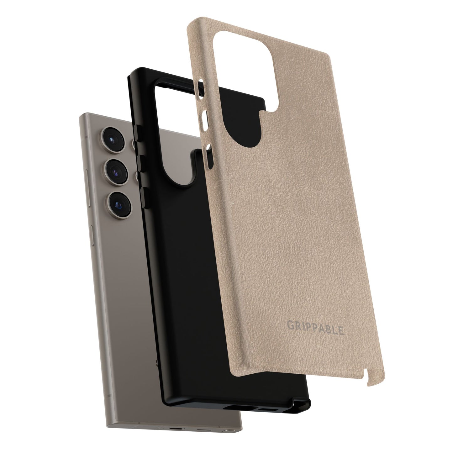 Suede Effect Beige Tough Mobile Phone Case