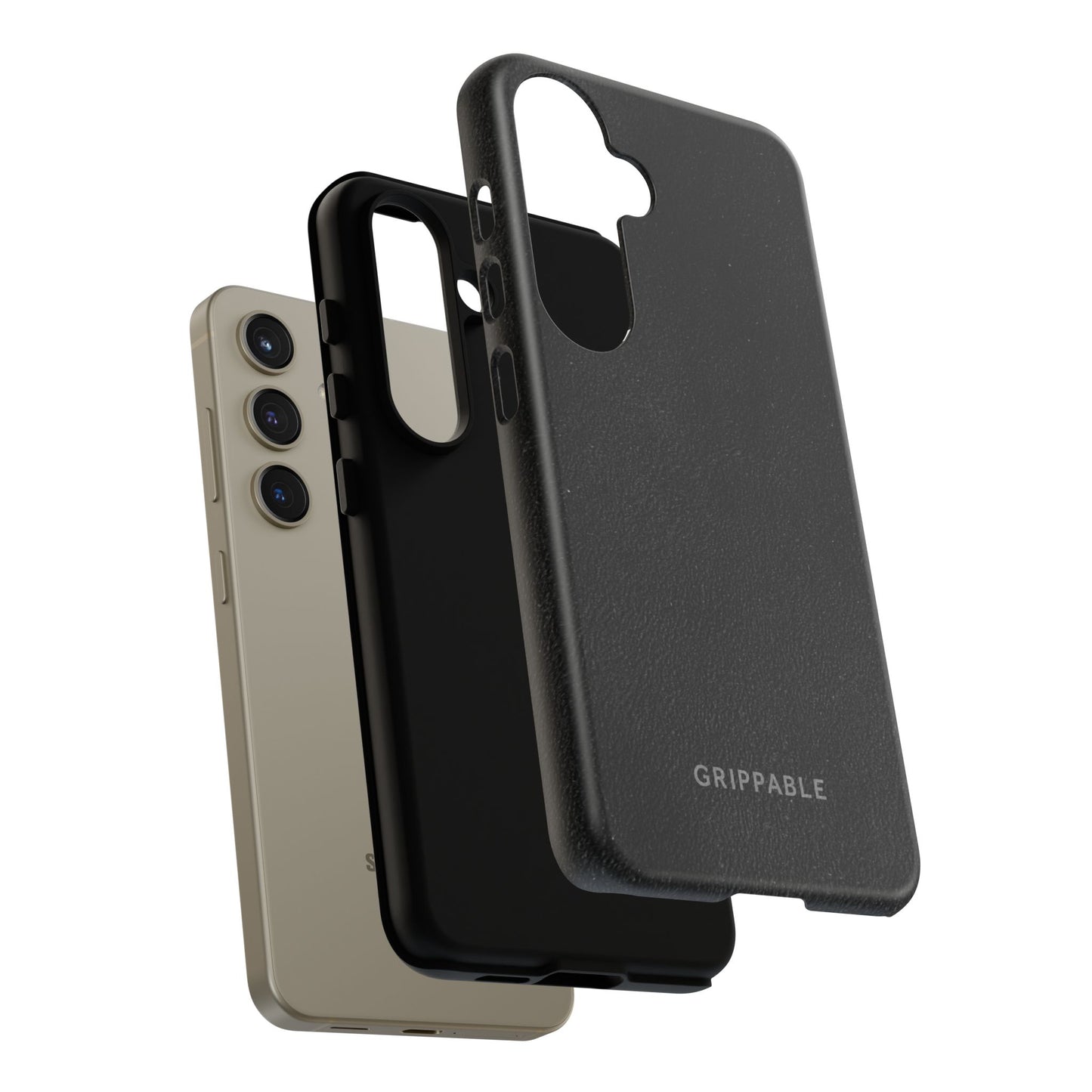 Suede Effect Black Tough Mobile Phone Case