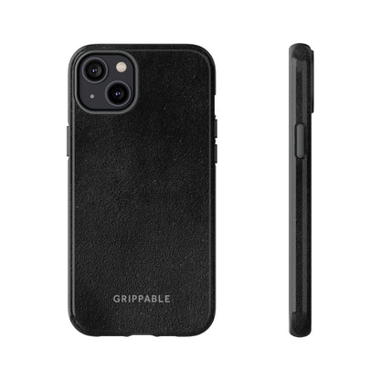 Suede Effect Black Tough Mobile Phone Case