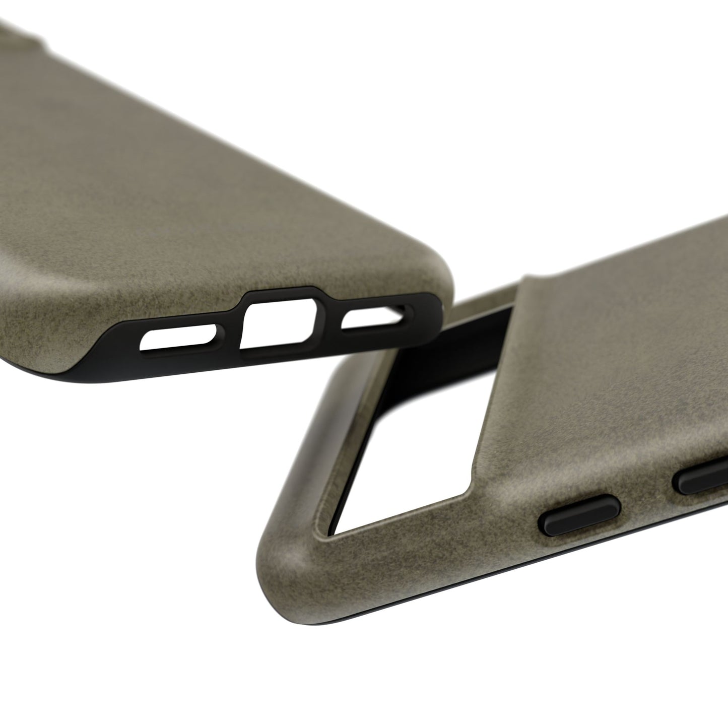 Suede Effect Khaki Tough Mobile Phone Case