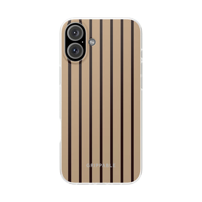 Mocha Pinstripe Clear Mobile Phone Case