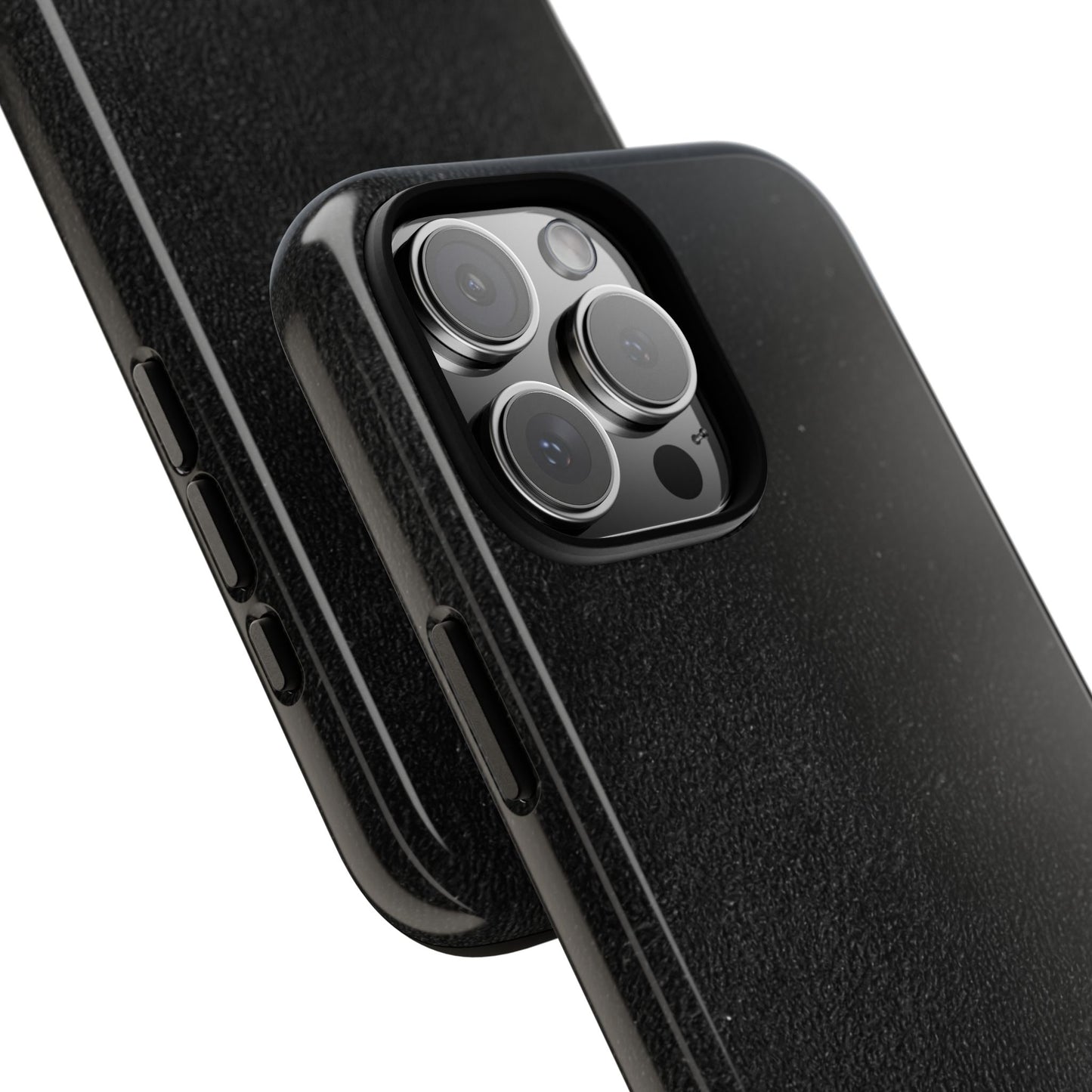 Suede Effect Black Tough Mobile Phone Case
