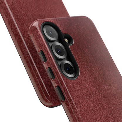 Suede Effect Maroon Tough Mobile Phone Case