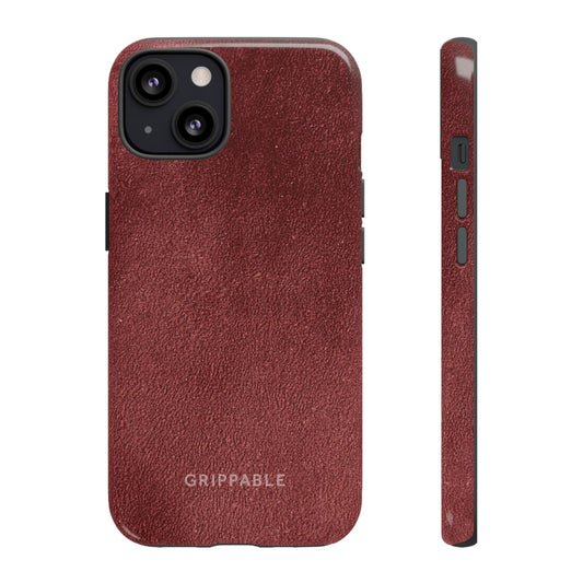 Suede Effect Maroon Tough Mobile Phone Case