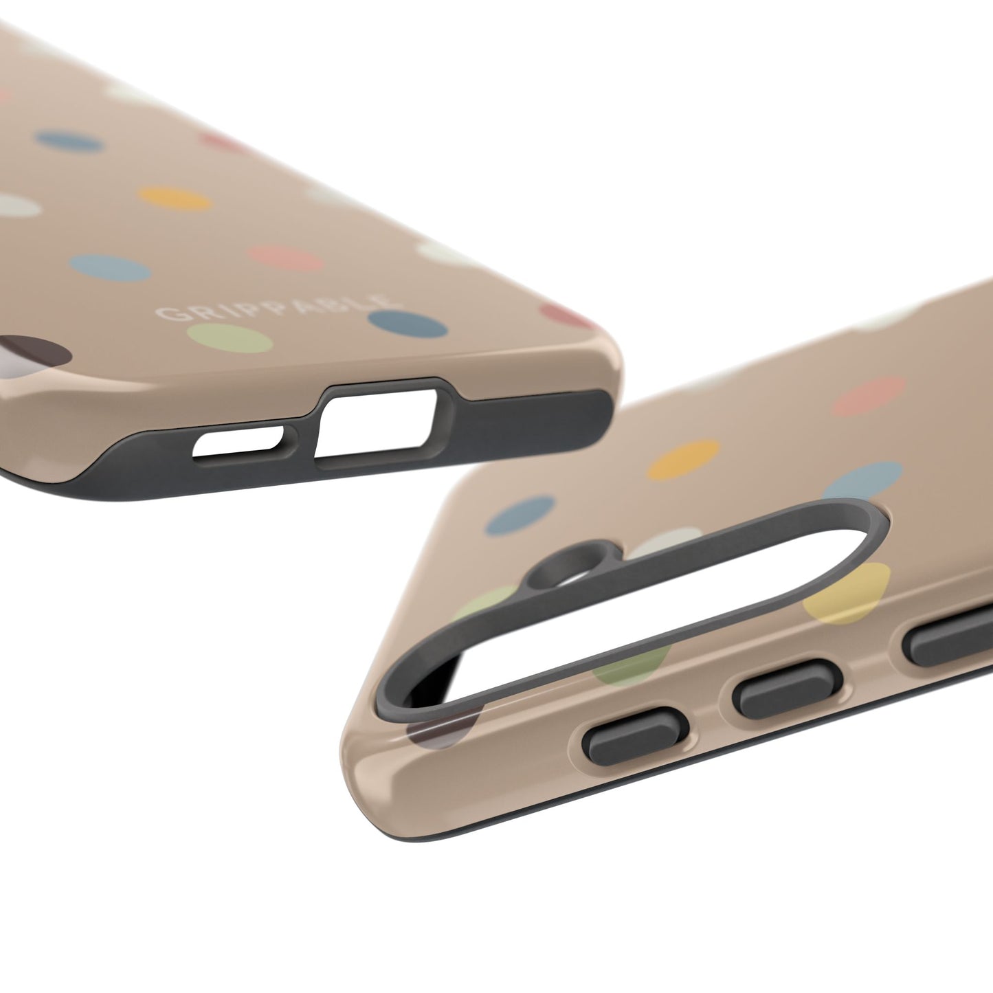 Polka Beige Tough Mobile Phone Case