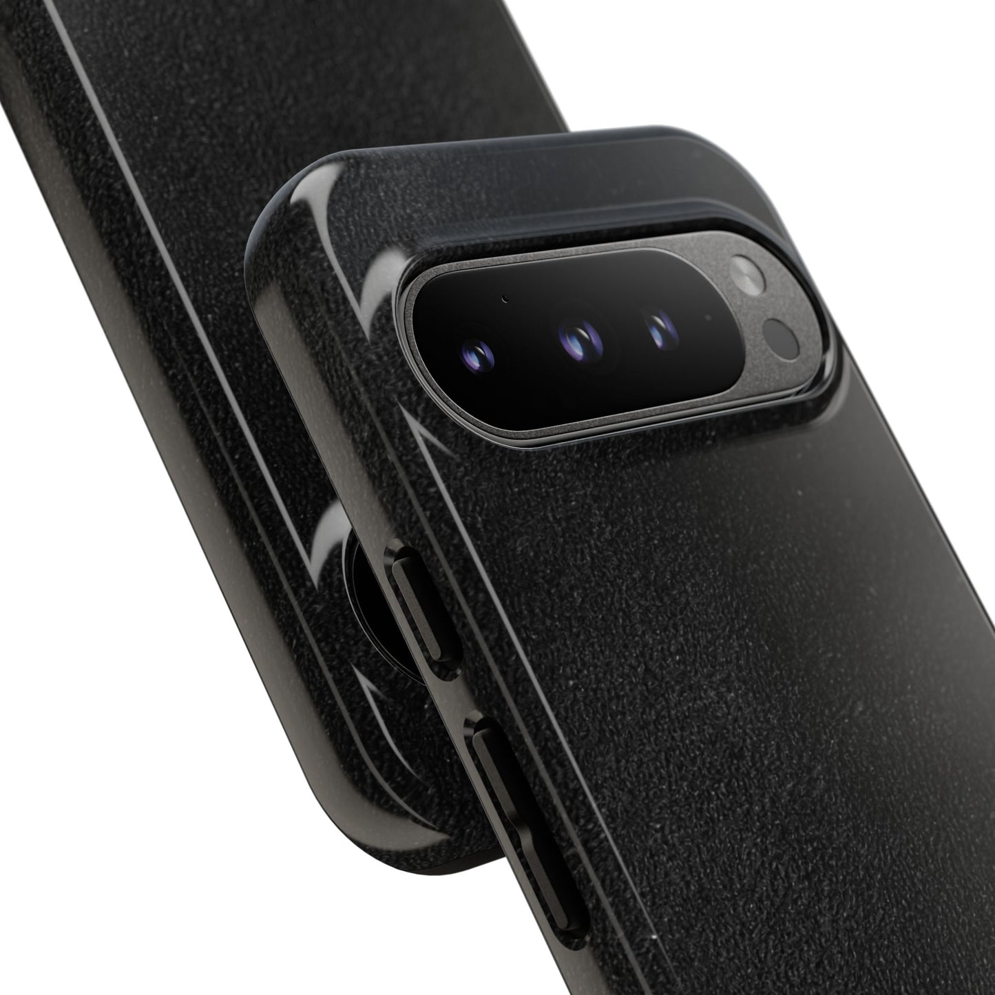 Suede Effect Black Tough Mobile Phone Case