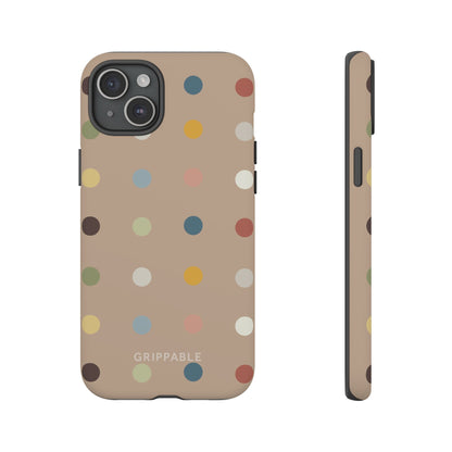Polka Beige Tough Mobile Phone Case