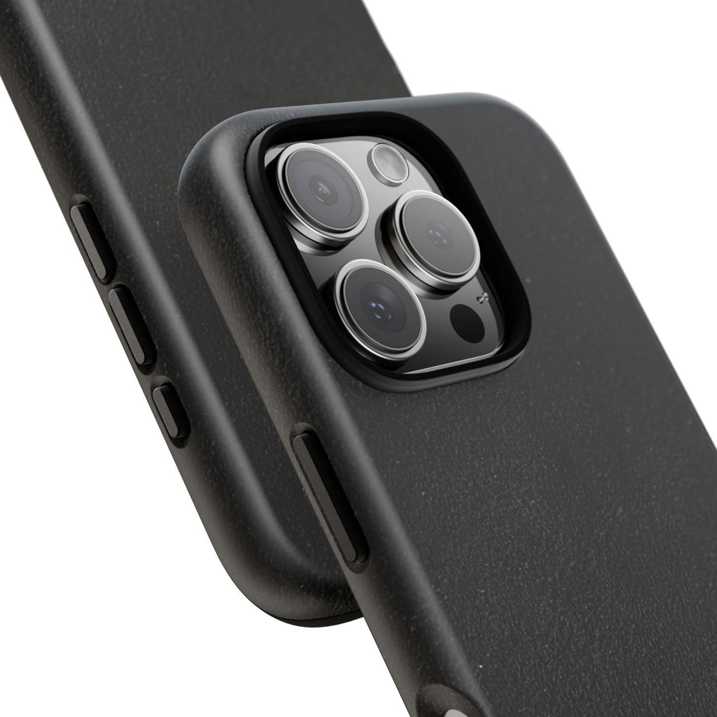 Suede Effect Black Tough Mobile Phone Case
