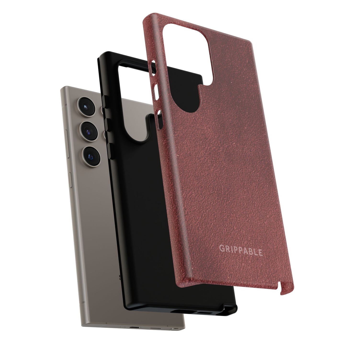 Suede Effect Maroon Tough Mobile Phone Case