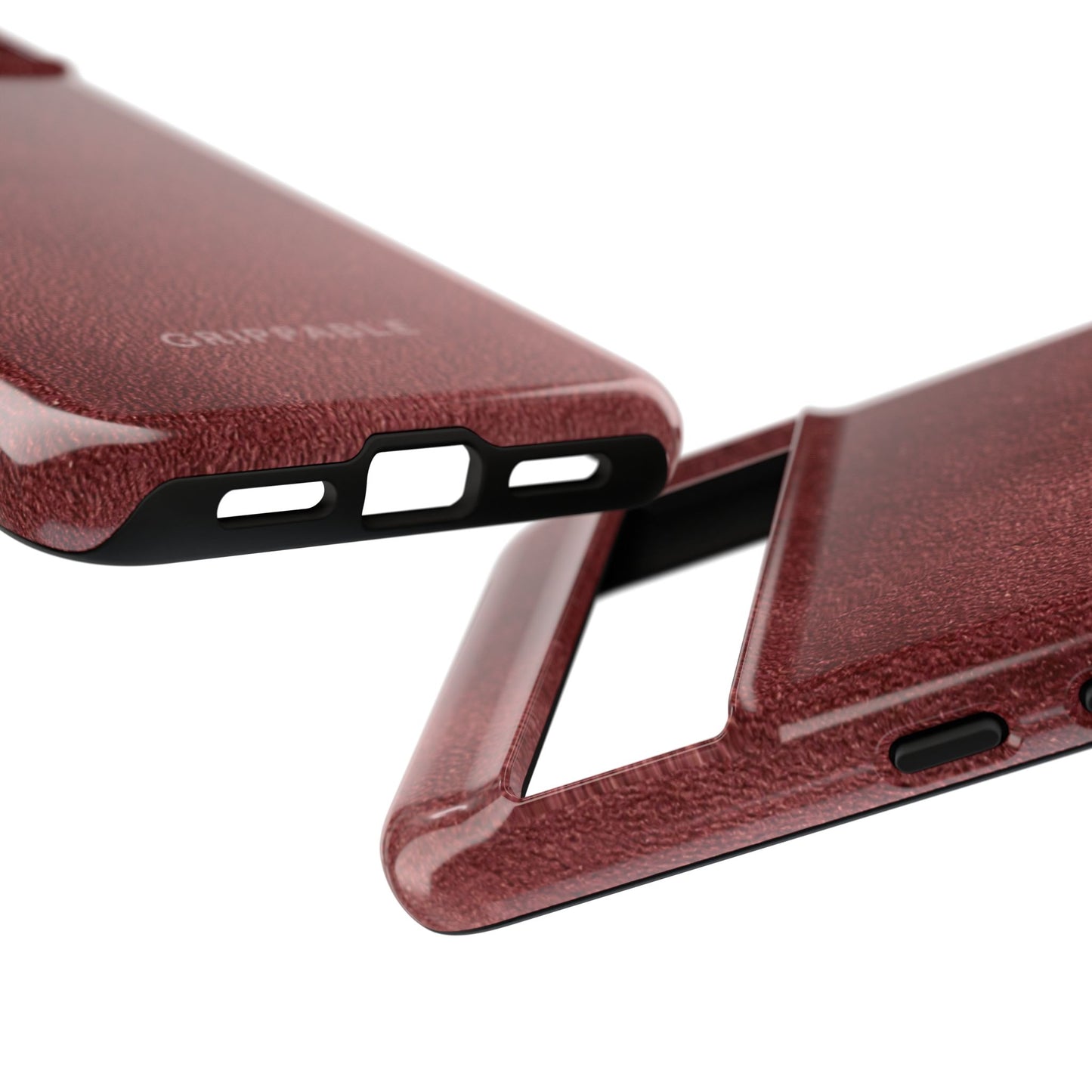 Suede Effect Maroon Tough Mobile Phone Case