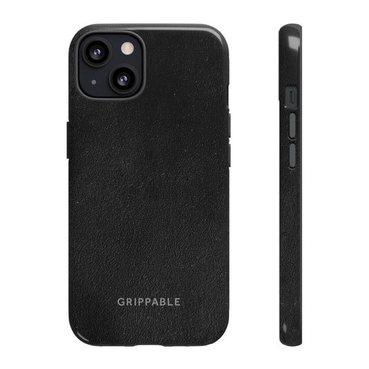 Suede Effect Black Tough Mobile Phone Case