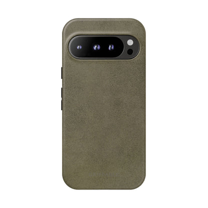 Suede Effect Khaki Tough Mobile Phone Case