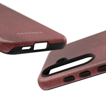 Suede Effect Maroon Tough Mobile Phone Case