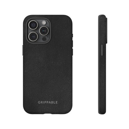 Suede Effect Black Tough Mobile Phone Case
