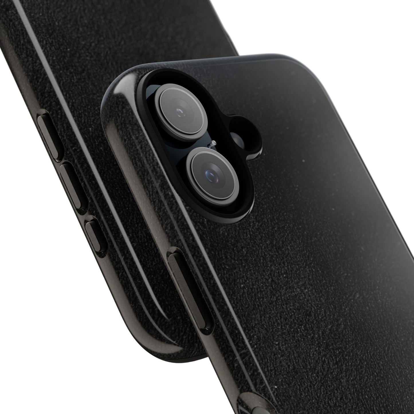 Suede Effect Black Tough Mobile Phone Case