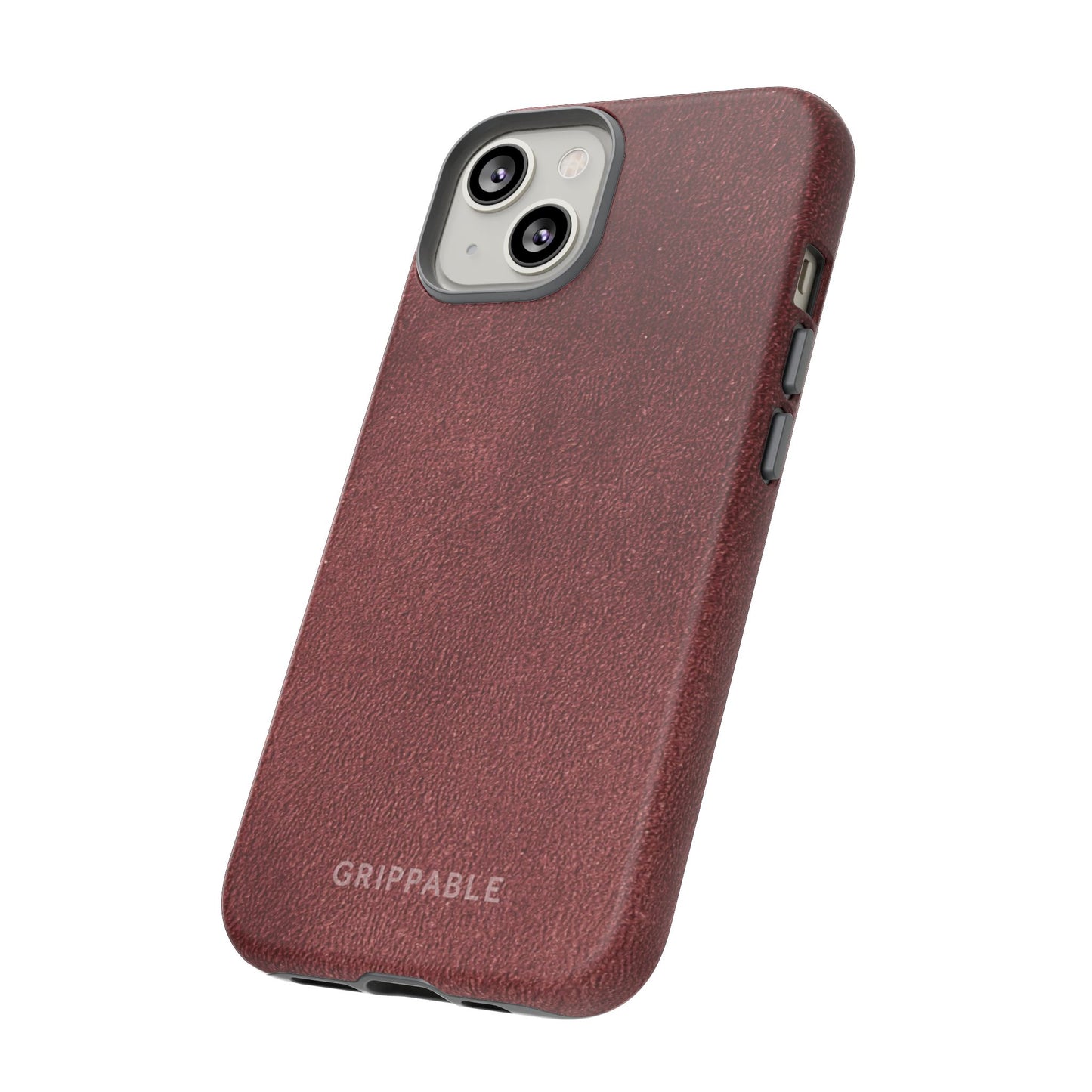 Suede Effect Maroon Tough Mobile Phone Case