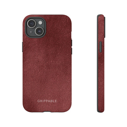 Suede Effect Maroon Tough Mobile Phone Case