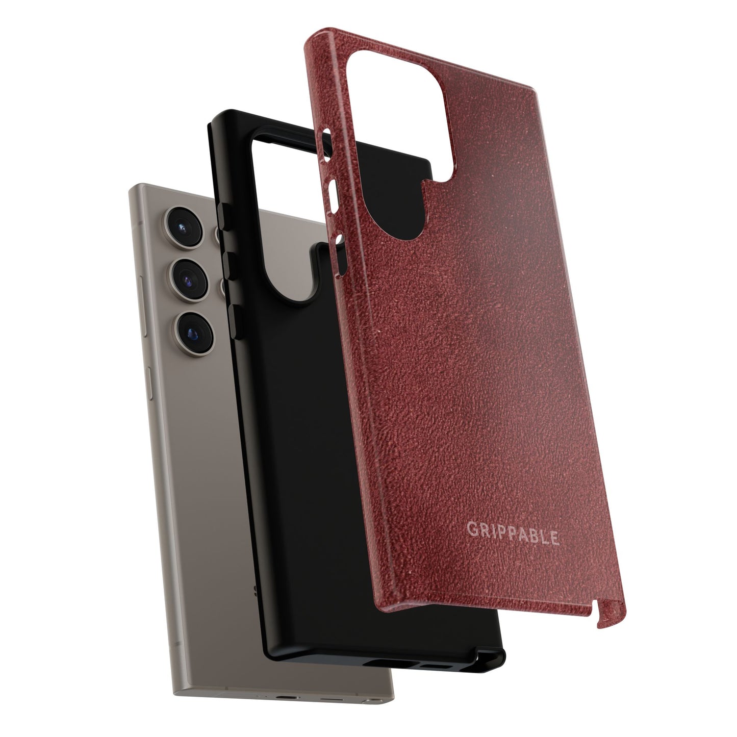 Suede Effect Maroon Tough Mobile Phone Case