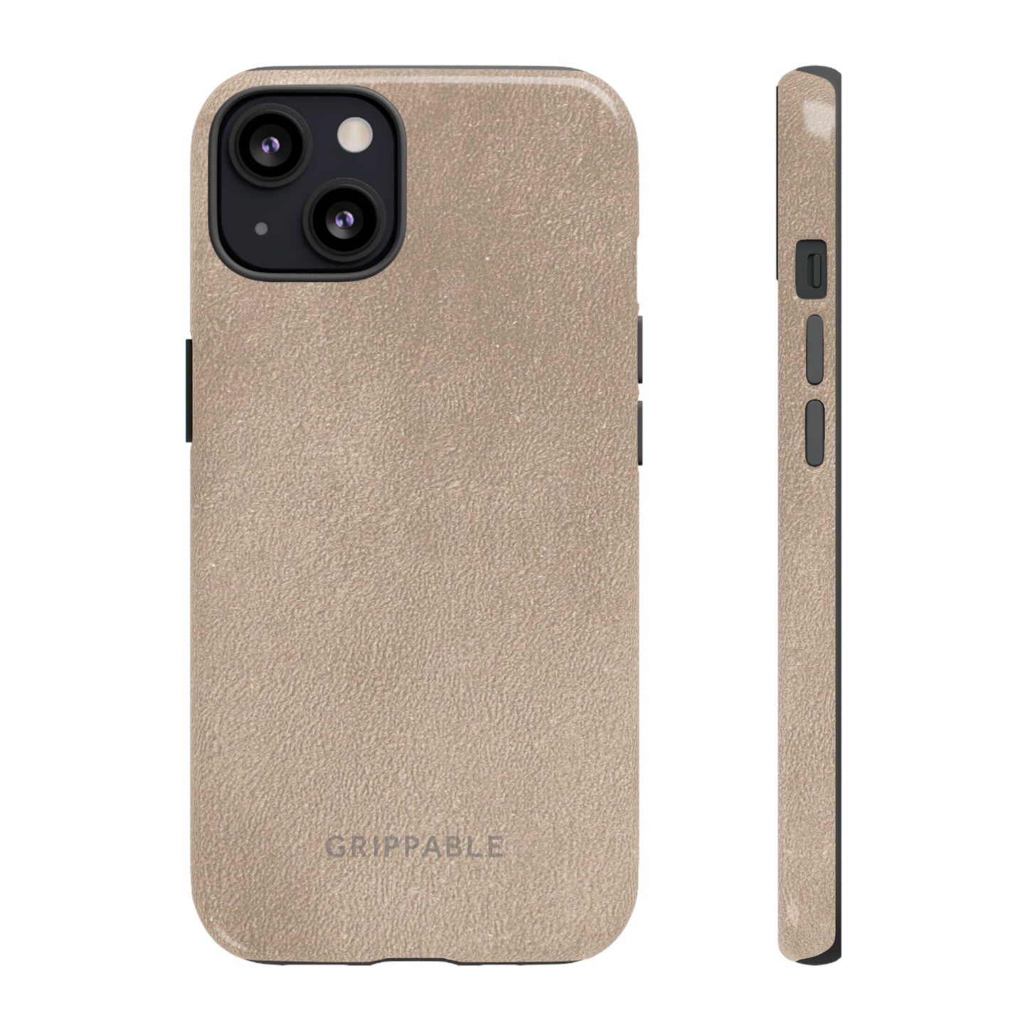 Suede Effect Beige Tough Mobile Phone Case